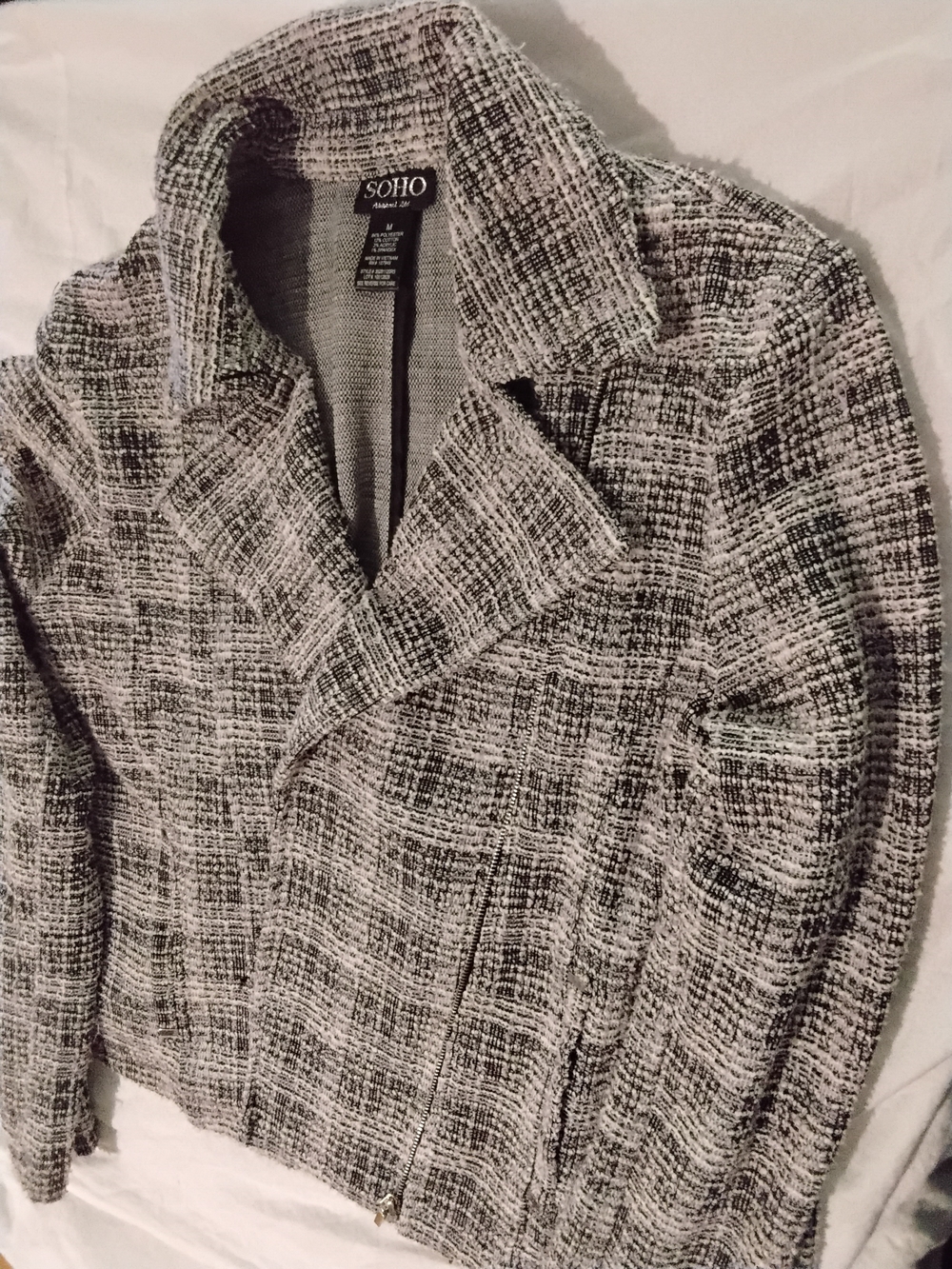SOHO Gray and Black Tweed Blazer Jacket